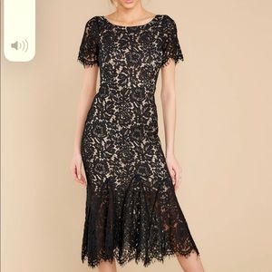 Just me! Black lace midi dress (M)